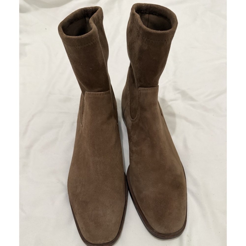 LOUISE et CIE Silko Pull On Ankle Boots Booties Sz. 9M Taupe Brown Suede Leather - Picture 13 of 13